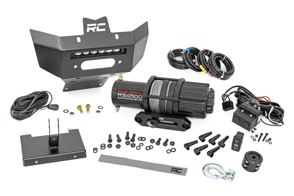 Winch Bumper | 4500-Lb Winch | Black Series LED | 6" Light | Can-Am Renegade 1000/Renegade 500 by Rough Country