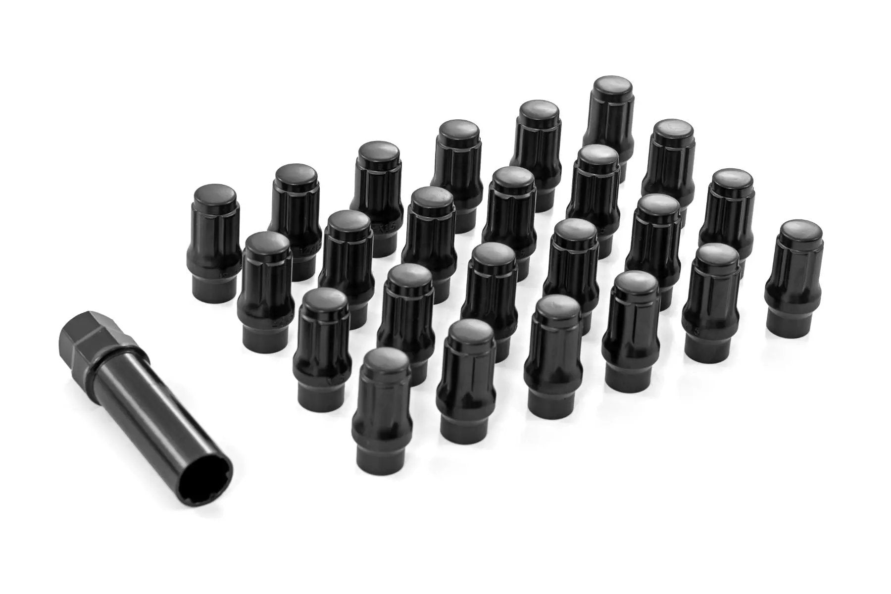 M12 x 1.5 Lug Nut Set of 24 | Black | Closed End | Extended Thread by Rough Country