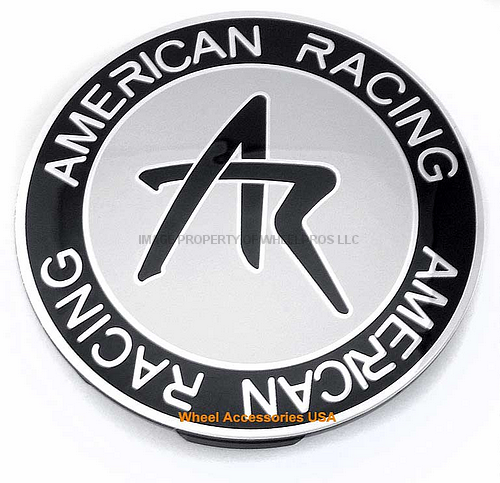 AR CAP BLACK SNAP IN 62BC SILVER AR LOGO by American Racing