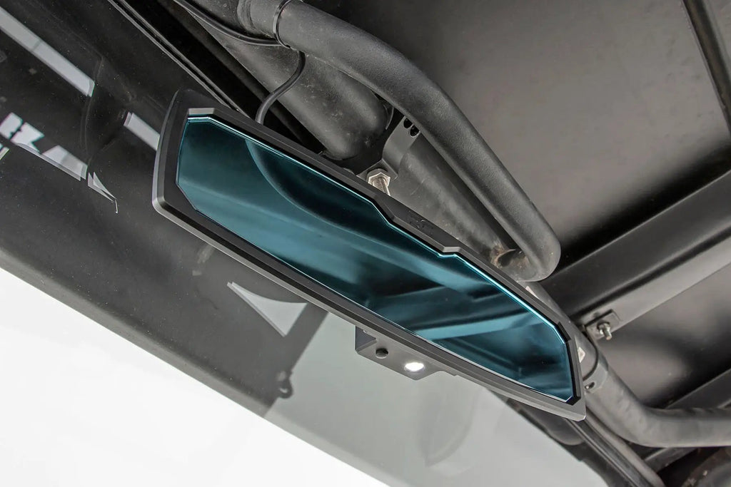 UTV Aluminum Rear View Mirror | Dome Light| 12" | 1.75-2" Mount by Rough Country