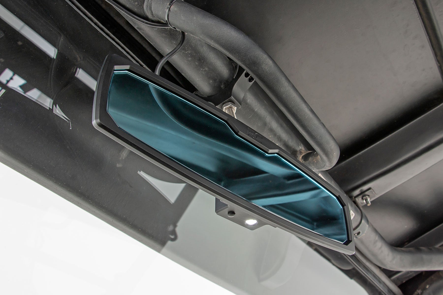 UTV Aluminum Rear View Mirror | Dome Light| 12" | 1.75-2" Mount by Rough Country