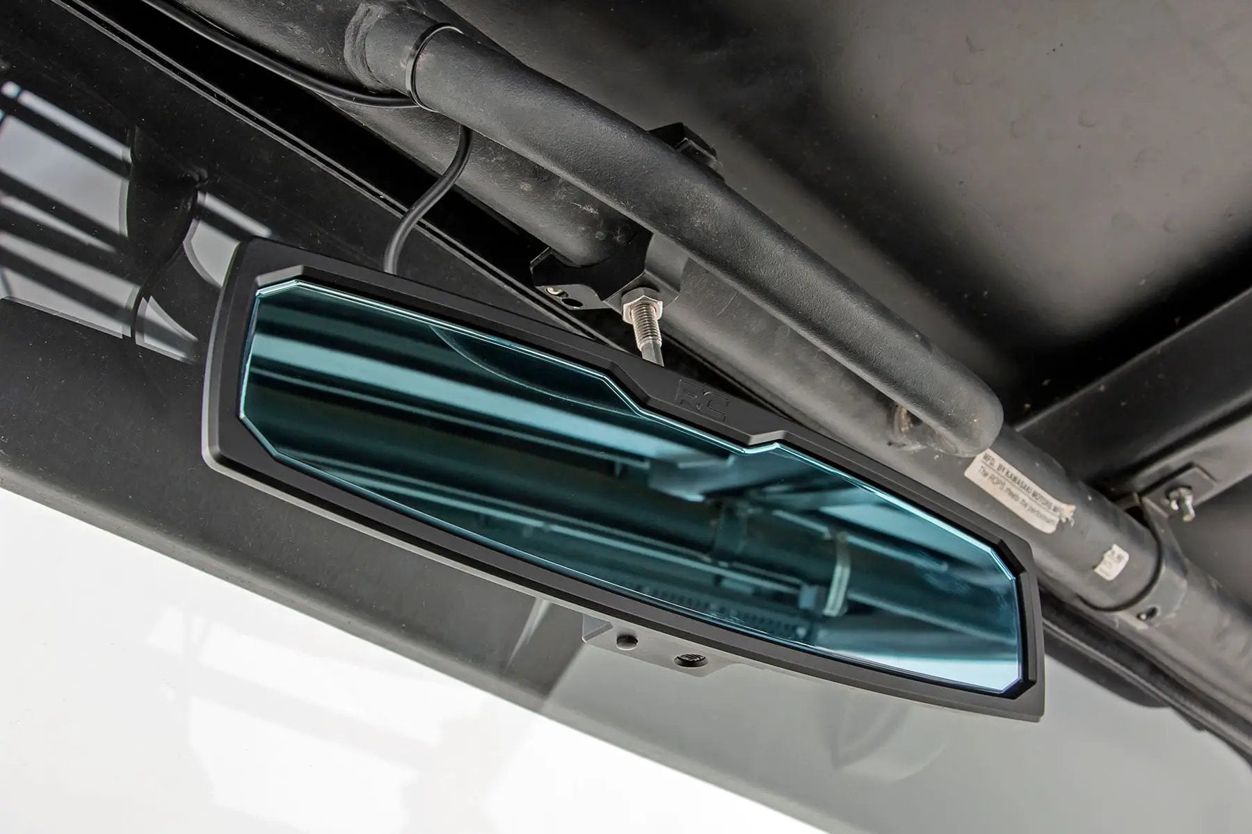 UTV Aluminum Rear View Mirror | Dome Light| 12" | 1.75-2" Mount by Rough Country