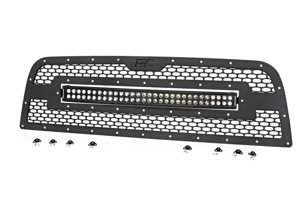 Mesh Grille | 30" Dual Row LED | Black | Ram 2500/3500 2WD/4WD (2013-2018) by Rough Country