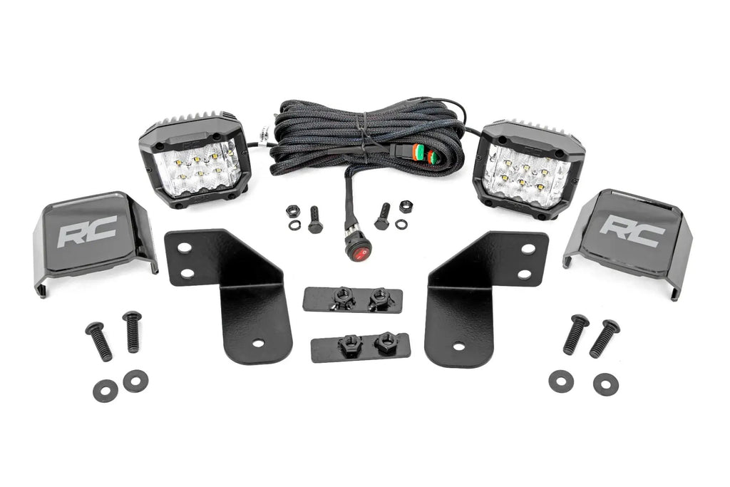 LED Light | RR Cage Mount | 2" Chrome Pair | Wide Angle | Polaris Ranger 1000/Ranger XP 900/1000 by Rough Country