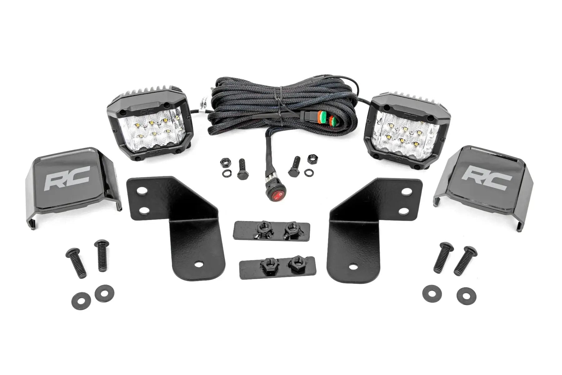 LED Light | RR Cage Mount | 2" Chrome Pair | Wide Angle | Polaris Ranger 1000/Ranger XP 900/1000 by Rough Country