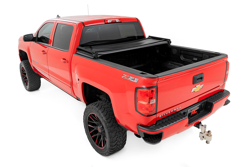 Soft Tri-Fold Bed Cover | 5'9" Bed | Chevy/GMC 1500 (14-18 & Classic) by Rough Country