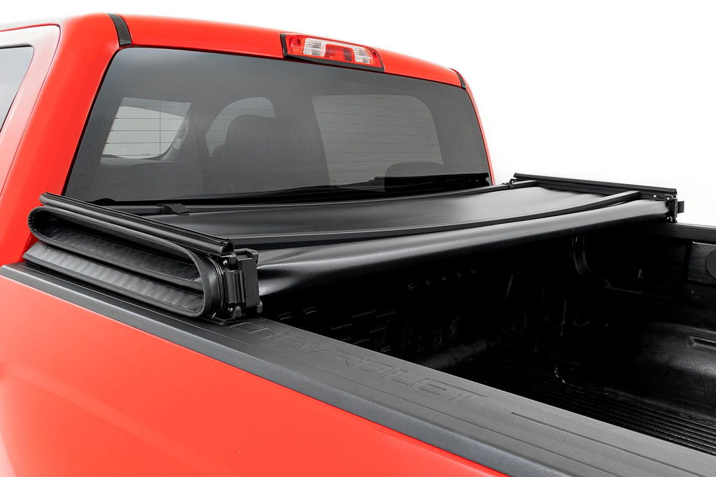 Soft Tri-Fold Bed Cover | 5'9" Bed | Chevy/GMC 1500 (14-18 & Classic) by Rough Country