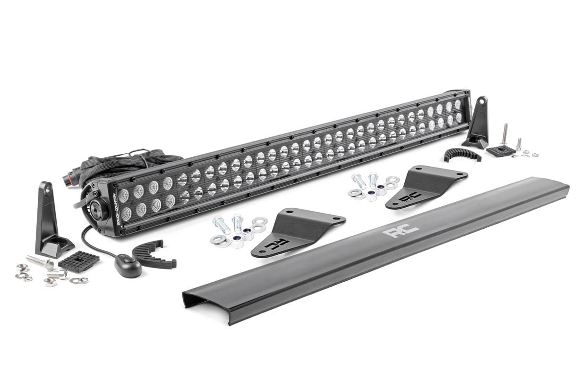 LED Light Kit | Bumper Mount | 30" Black Dual Row | Toyota 4Runner (14-20) by Rough Country
