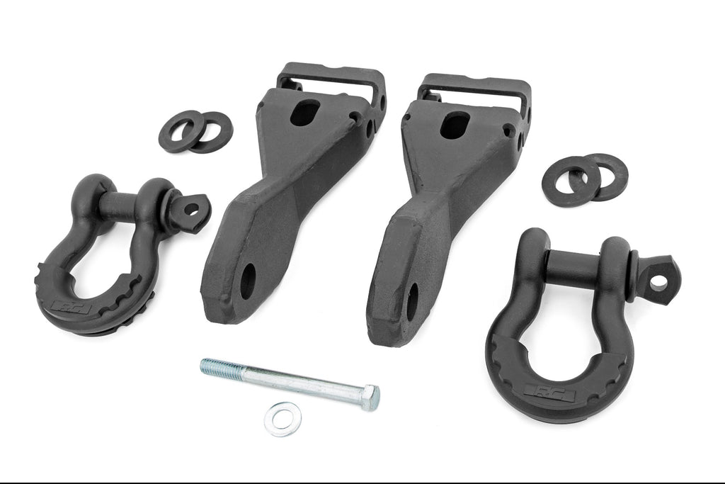 Tow Hook Brackets | D-Ring Combo | Chevy Silverado 1500 2WD/4WD (2014-2018 & Classic) by Rough Country
