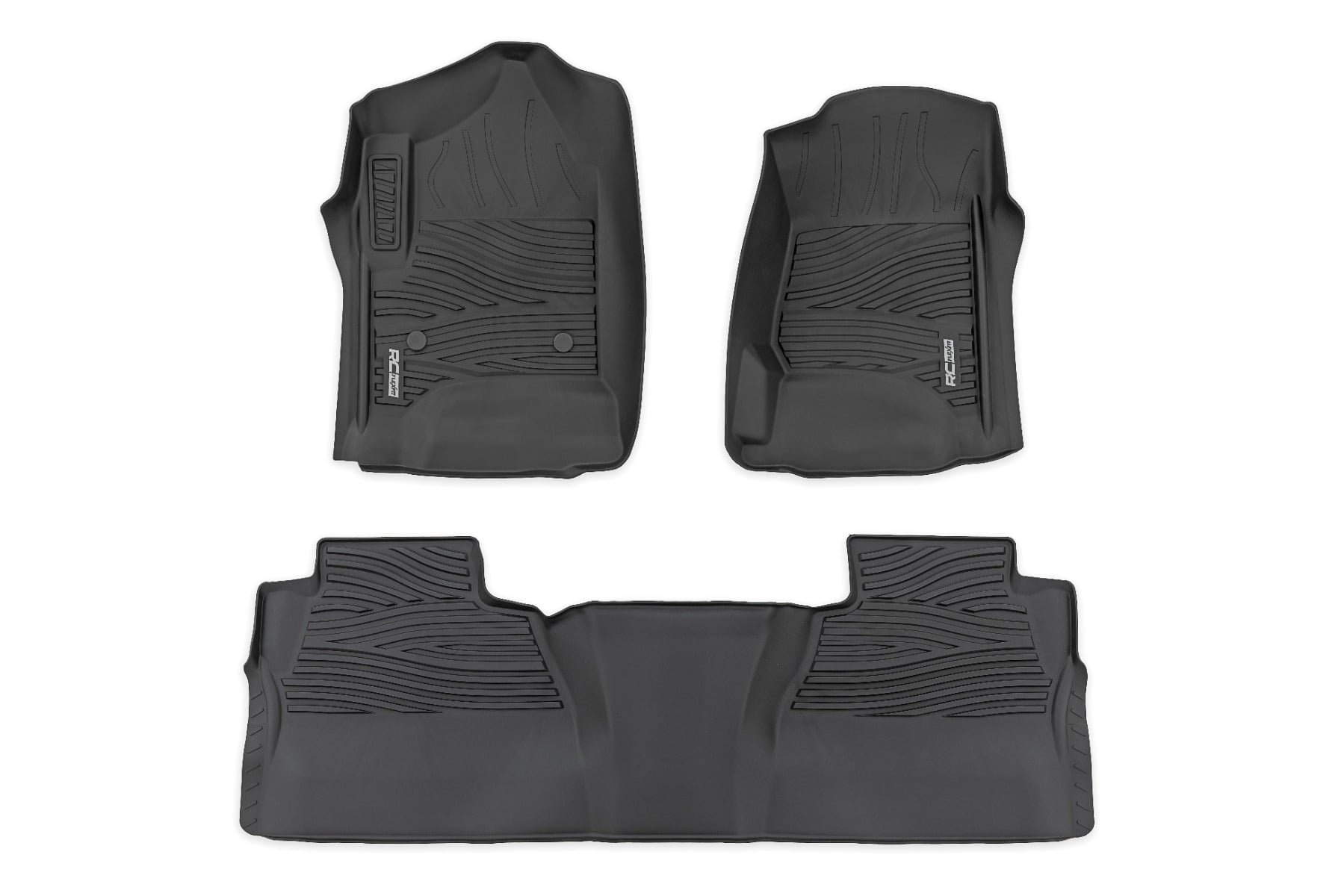Flex-Fit Floor Mats | FR & RR | FR Bucket | Crew | Chevy/GMC 1500/2500HD/3500HD 2WD/4WD by Rough Country