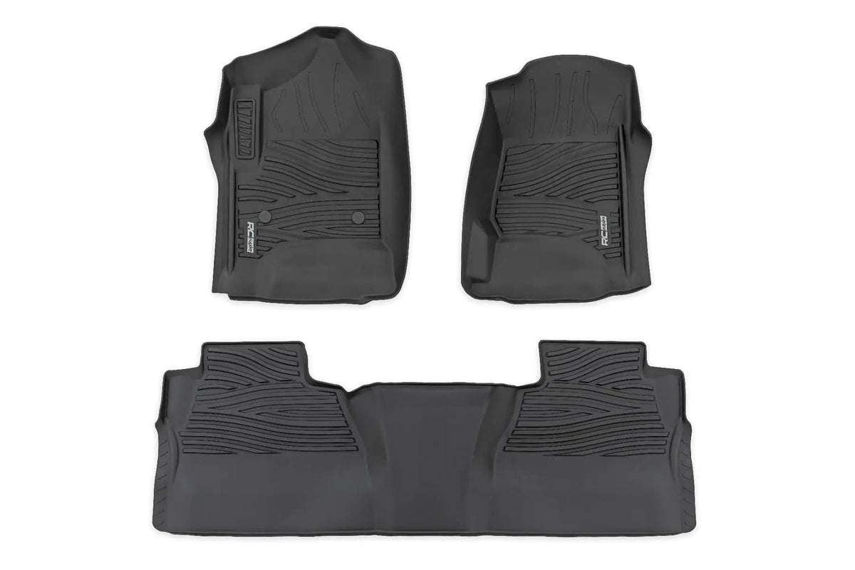 Flex-Fit Floor Mats | FR & RR | FR Bucket | Crew | Chevy/GMC 1500/2500HD/3500HD 2WD/4WD by Rough Country