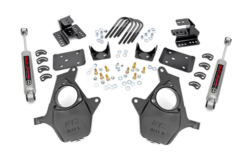 2 Inch Lowering Kit | 4 Inch Rear Lowering | Alum/Stamped Knuckle | Chevy/GMC 1500 (14-18) by Rough Country