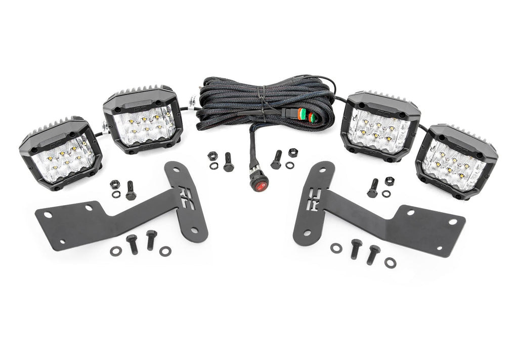 LED Light Kit | Ditch Mount | 3" OSRAM | Wide | Toyota Tundra 2WD/4WD (14-21) by Rough Country