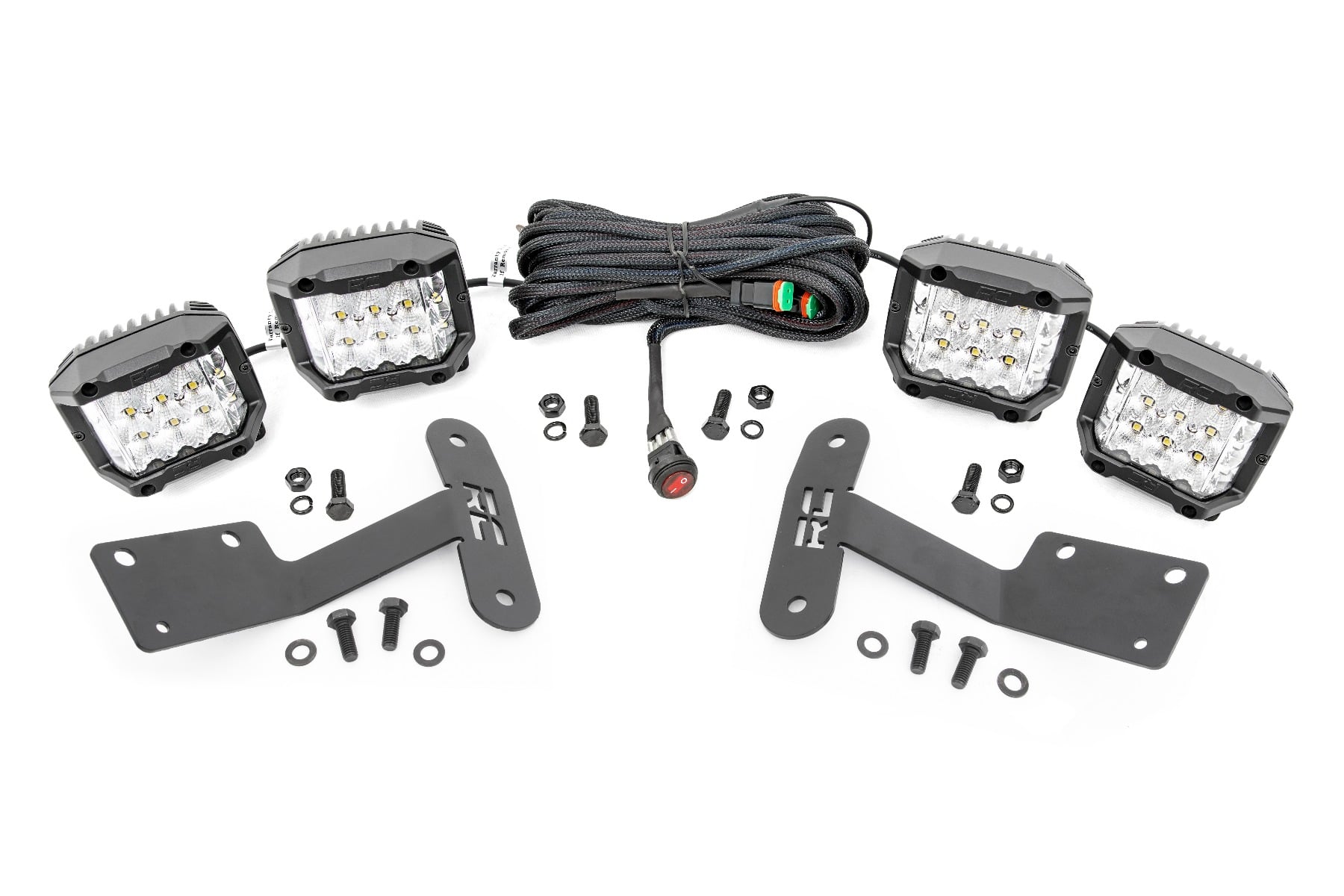 LED Light Kit | Ditch Mount | 3" OSRAM | Wide | Toyota Tundra 2WD/4WD (14-21) by Rough Country