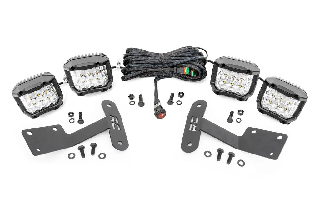 LED Light Kit | Ditch Mount | 3" OSRAM | Wide | Toyota Tundra 2WD/4WD (14-21) by Rough Country
