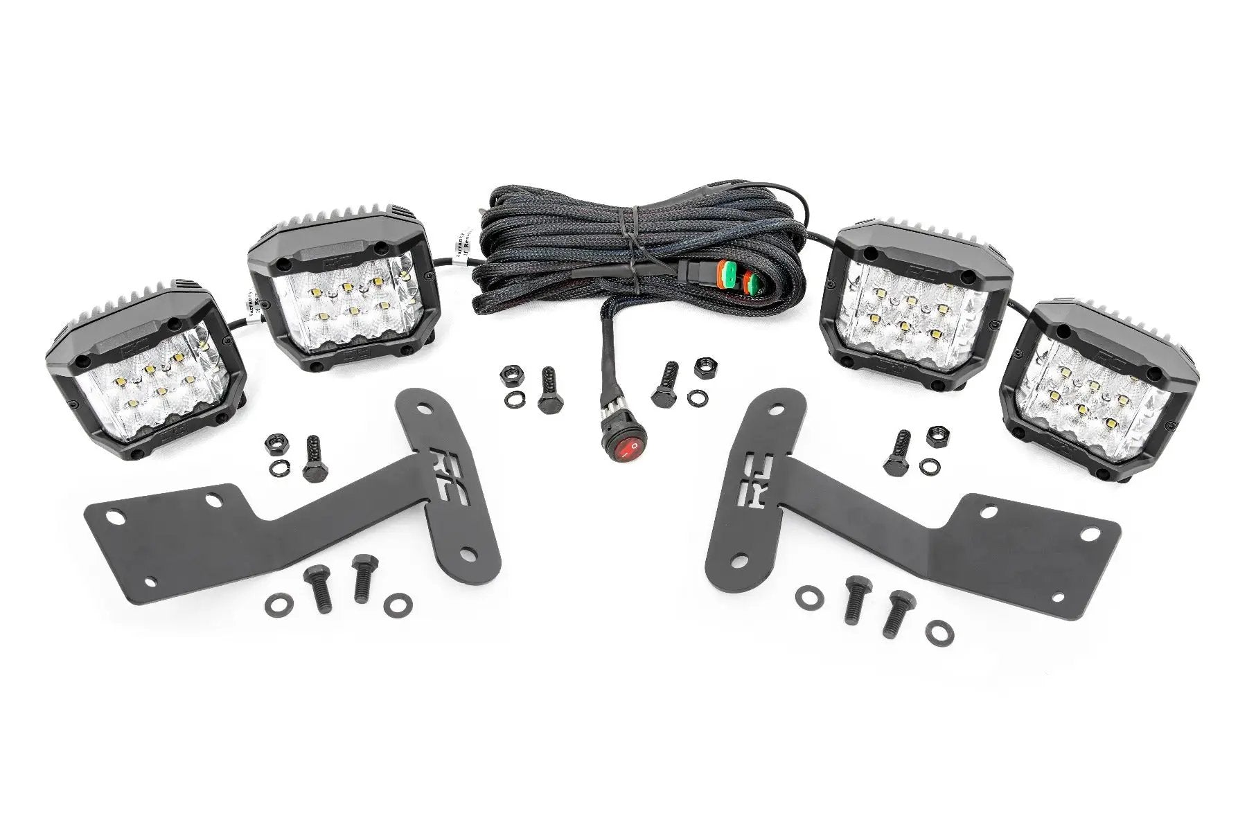 LED Light Kit | Ditch Mount | 3" OSRAM | Wide | Toyota Tundra 2WD/4WD (14-21) by Rough Country