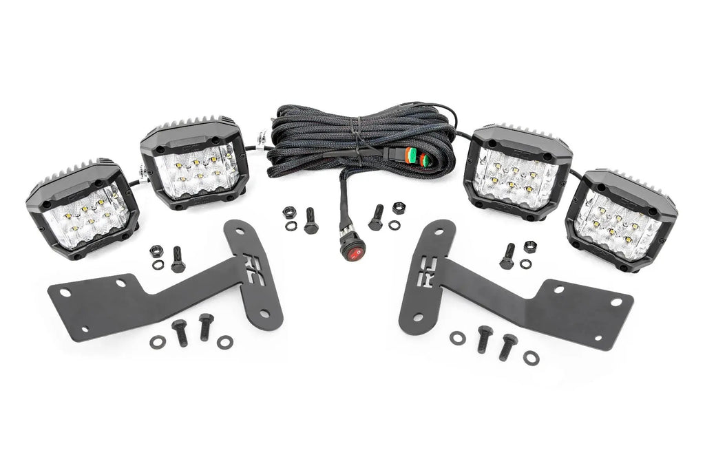 LED Light Kit | Ditch Mount | 3" OSRAM | Wide | Toyota Tundra 2WD/4WD (14-21) by Rough Country