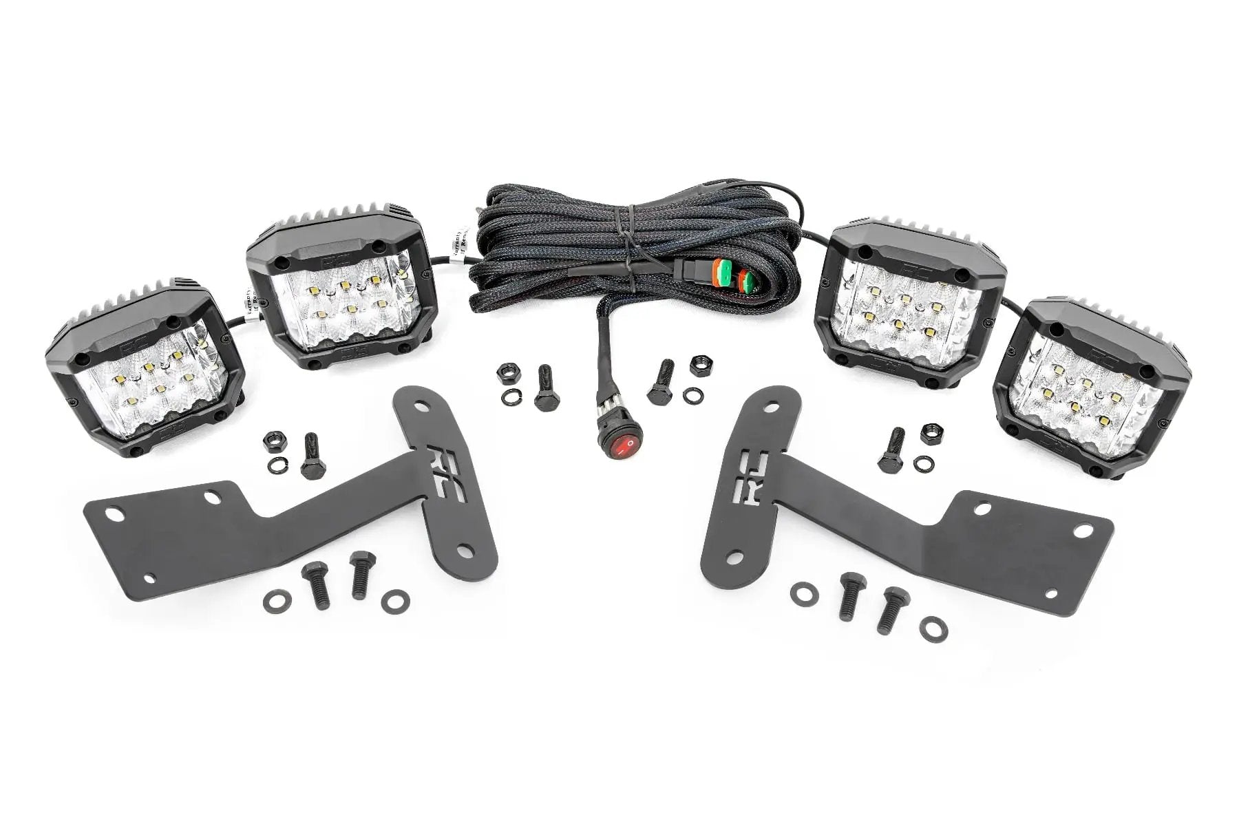 LED Light Kit | Ditch Mount | 3" OSRAM | Wide | Toyota Tundra 2WD/4WD (14-21) by Rough Country
