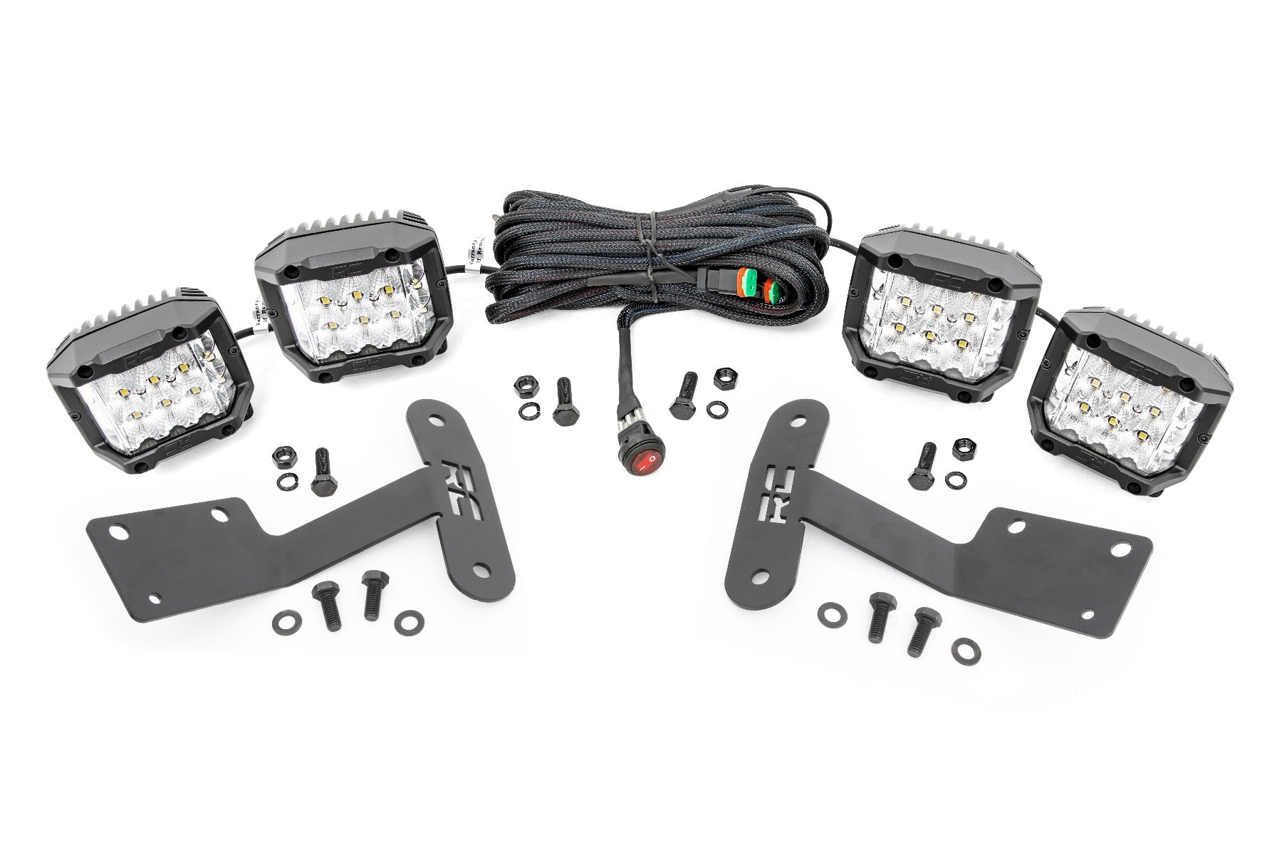 LED Light Kit | Ditch Mount | 3" OSRAM | Wide | Toyota Tundra 2WD/4WD (14-21) by Rough Country