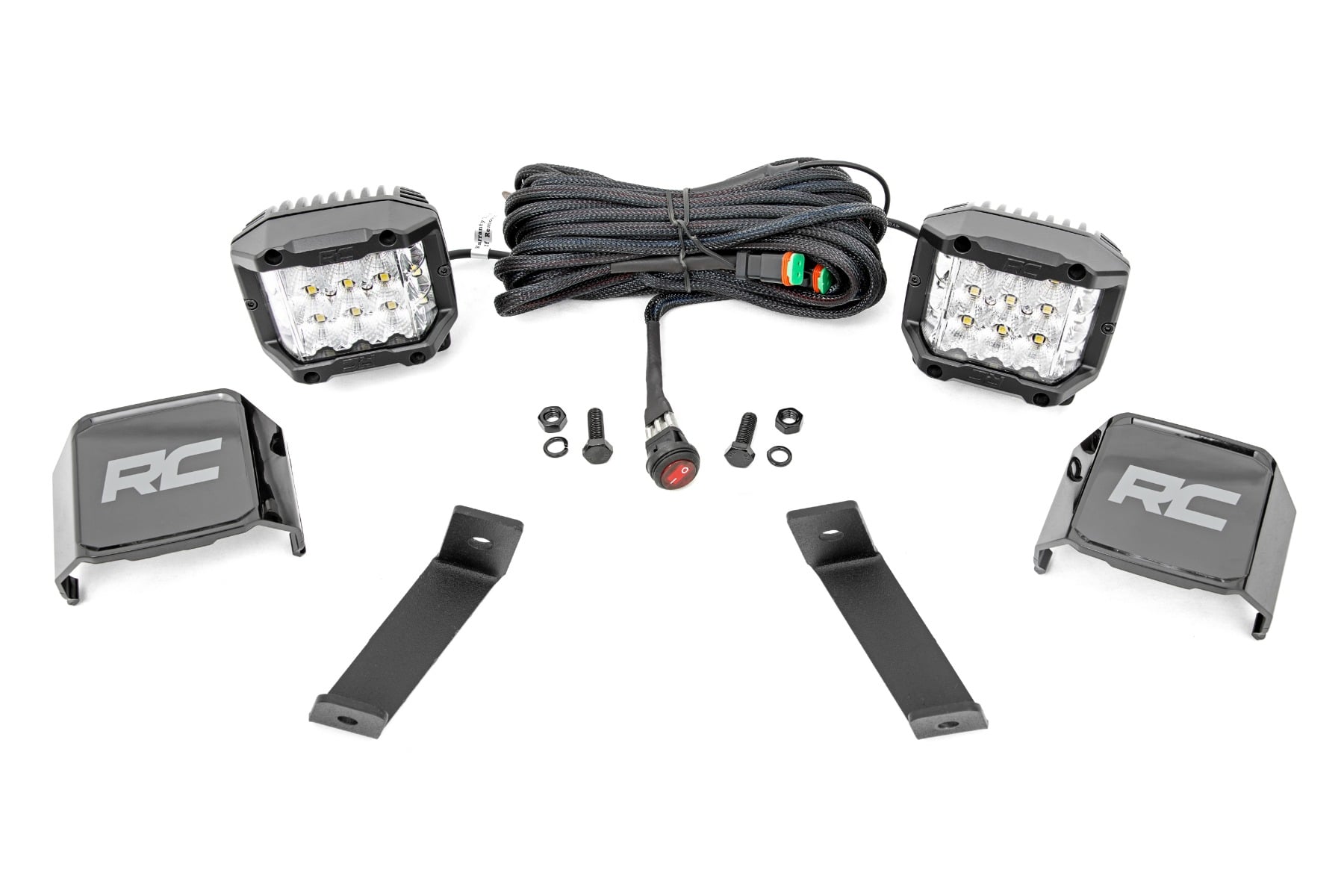 LED Light Kit | Ditch Mount | 3" OSRAM | Wide | Jeep Cherokee KL (14-21) by Rough Country