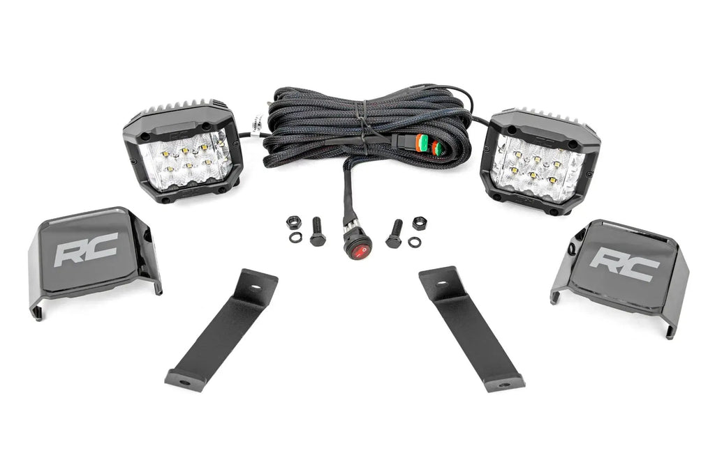 LED Light Kit | Ditch Mount | 3" OSRAM | Wide | Jeep Cherokee KL (14-21) by Rough Country