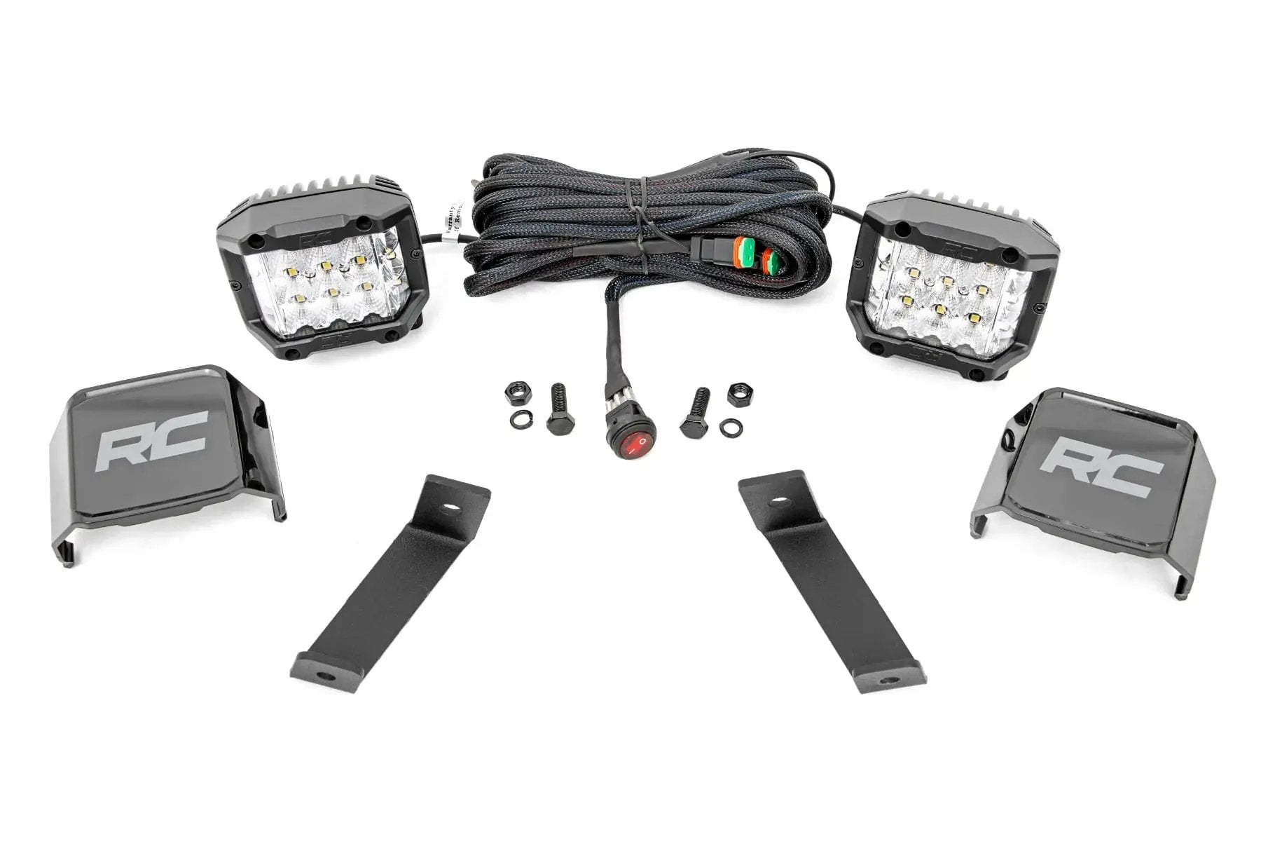 LED Light Kit | Ditch Mount | 3" OSRAM | Wide | Jeep Cherokee KL (14-21) by Rough Country