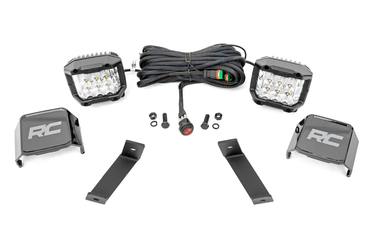LED Light Kit | Ditch Mount | 3" OSRAM | Wide | Jeep Cherokee KL (14-21) by Rough Country