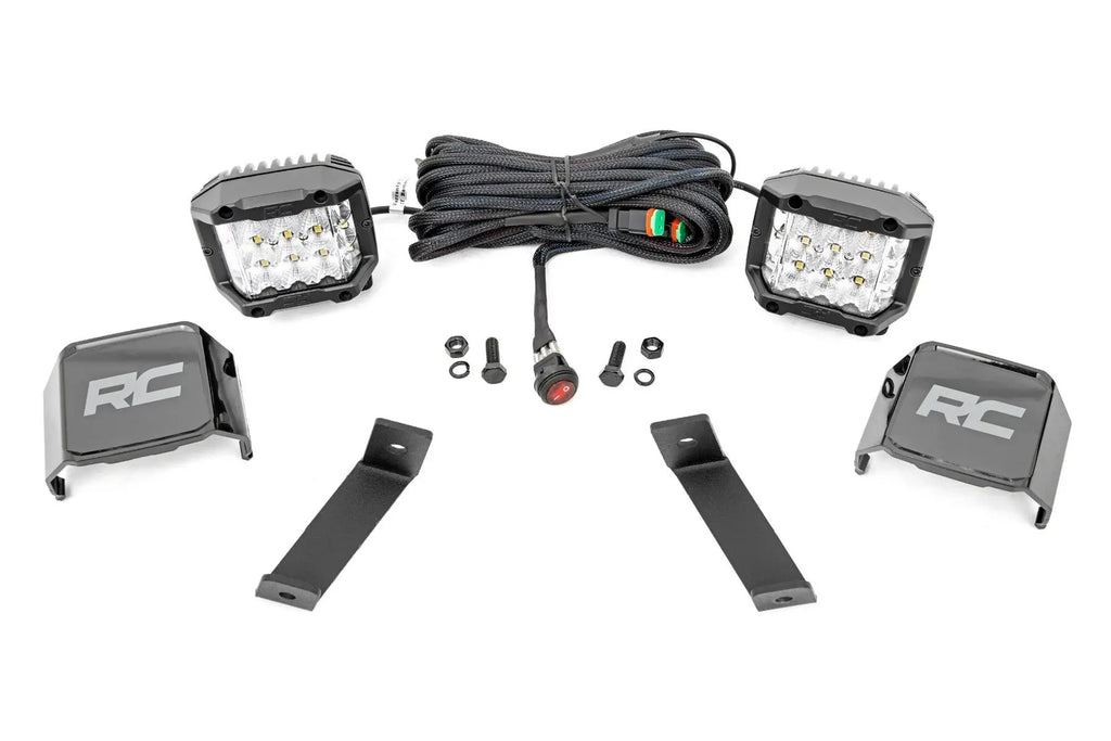 LED Light Kit | Ditch Mount | 3" OSRAM | Wide | Jeep Cherokee KL (14-21) by Rough Country