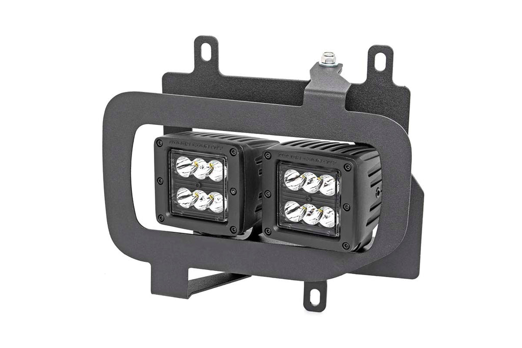 LED Light Kit | Fog Mount | Dual 2" Black Pairs | Flood | Ford F-150 (15-17) by Rough Country