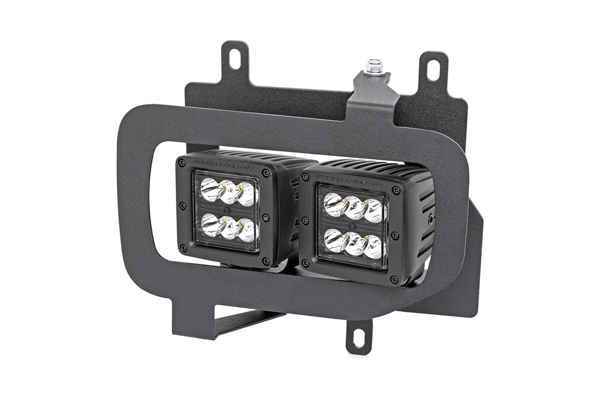 LED Light Kit | Fog Mount | Dual 2" Black Pairs | Flood | Ford F-150 (15-17) by Rough Country