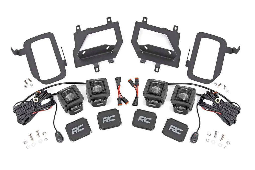 LED Light Kit | Fog Mount | Dual 2" Black Pairs | SAE | Ford F-150 (15-17) by Rough Country