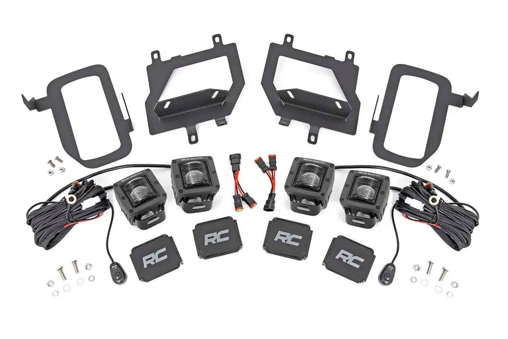 LED Light Kit | Fog Mount | Dual 2" Black Pairs | SAE | Ford F-150 (15-17) by Rough Country