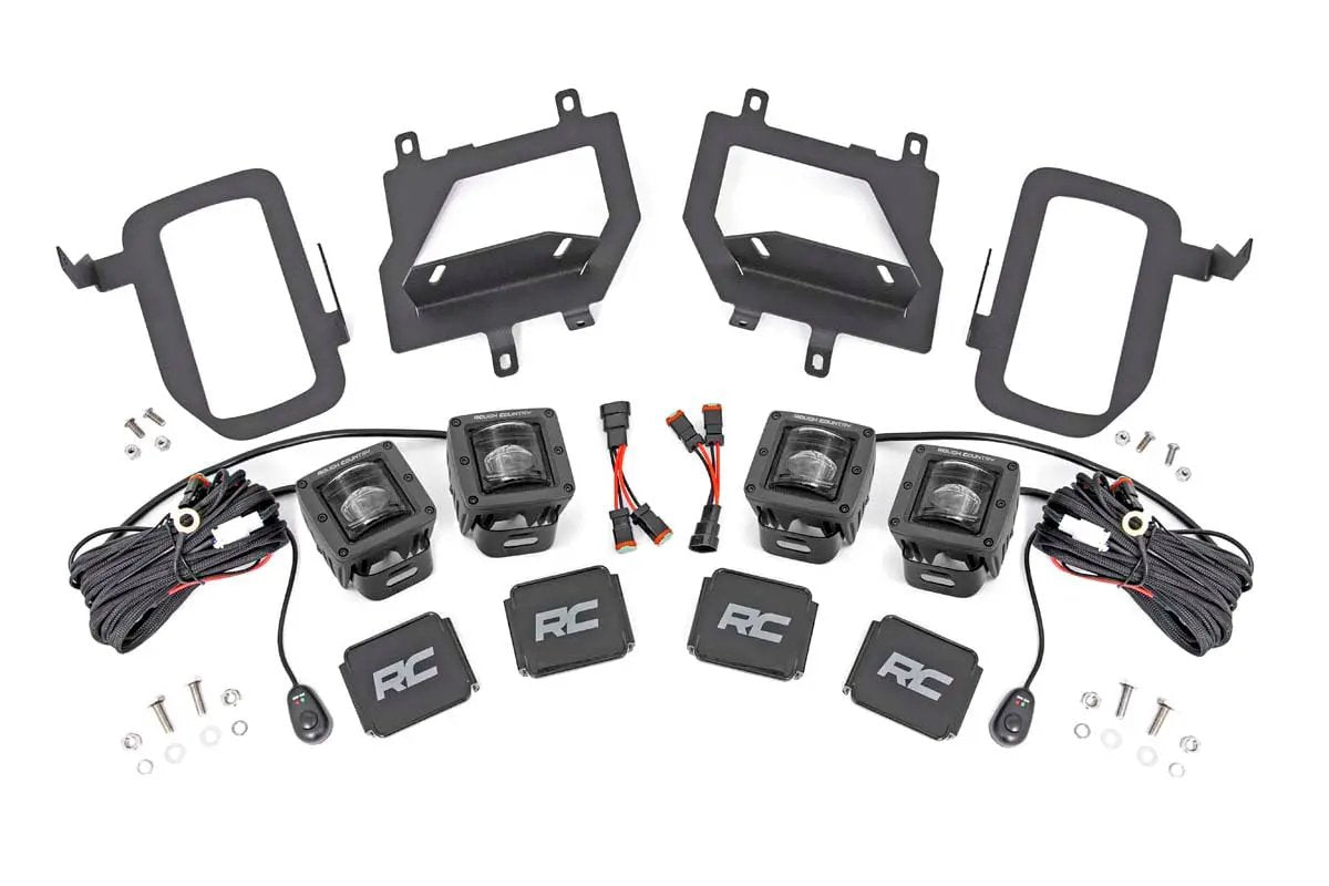 LED Light Kit | Fog Mount | Dual 2" Black Pairs | SAE | Ford F-150 (15-17) by Rough Country
