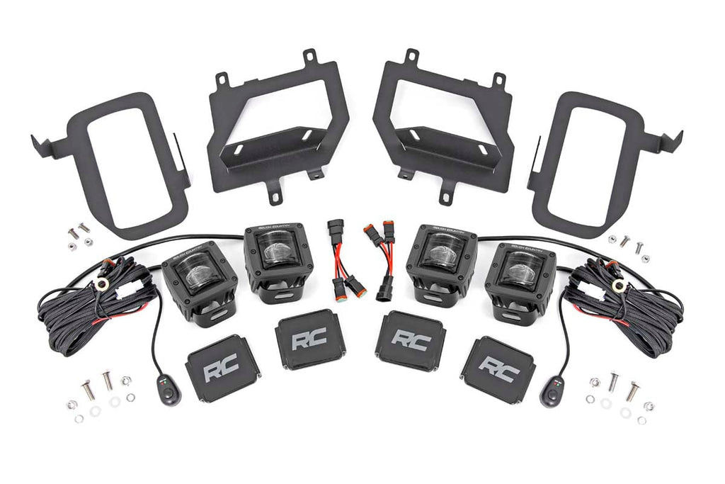 LED Light Kit | Fog Mount | Dual 2" Black Pairs | SAE | Ford F-150 (15-17) by Rough Country
