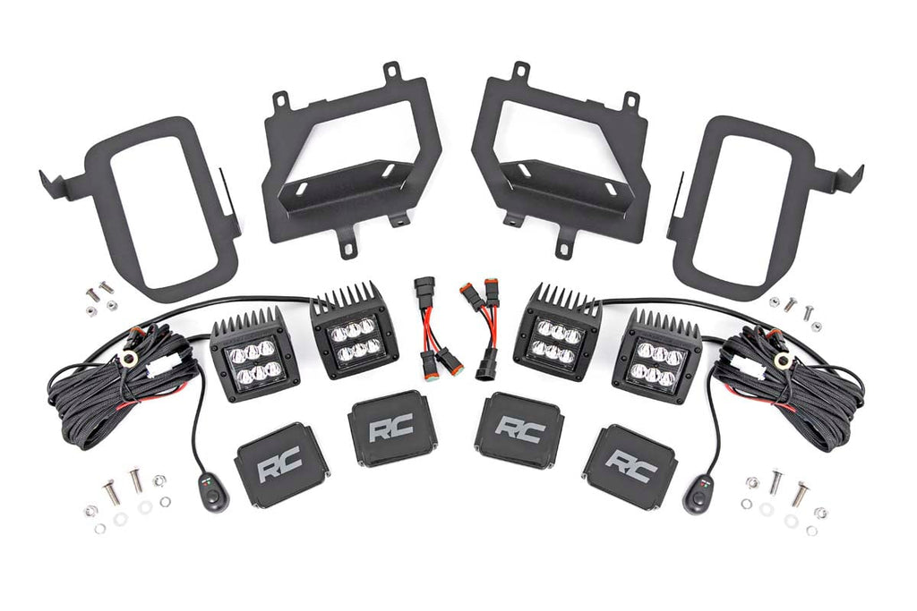 LED Light Kit | Fog Mount | Dual 2" Black Pairs | Spot | Ford F-150 (15-17) by Rough Country