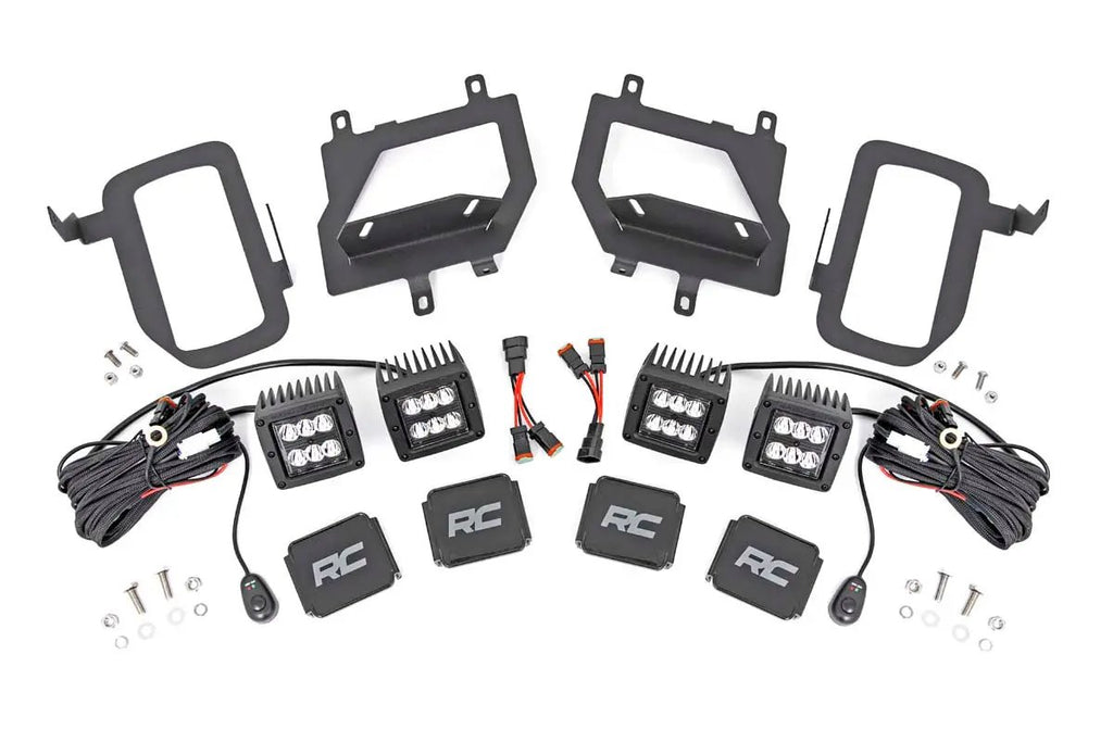 LED Light Kit | Fog Mount | Dual 2" Black Pairs | Spot | Ford F-150 (15-17) by Rough Country