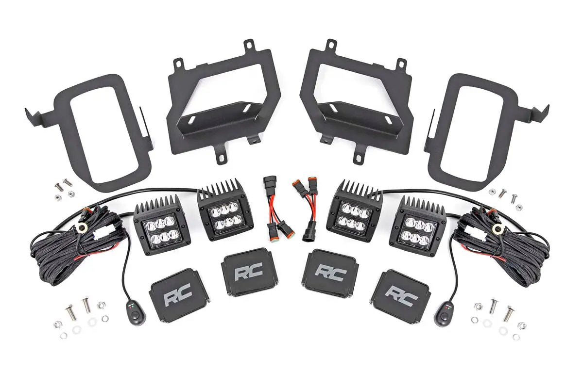 LED Light Kit | Fog Mount | Dual 2" Black Pairs | Spot | Ford F-150 (15-17) by Rough Country