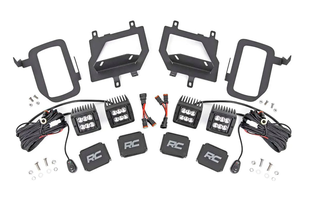 LED Light Kit | Fog Mount | Dual 2" Black Pairs | Spot | Ford F-150 (15-17) by Rough Country