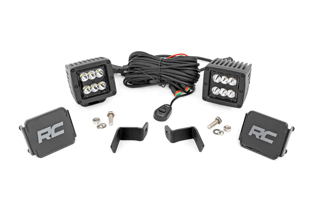 LED Light Kit | Ditch Mount | 2" Black Pair | Spot | Ford F-150 (15-26)/F-150 Lightning (22-26) by Rough Country
