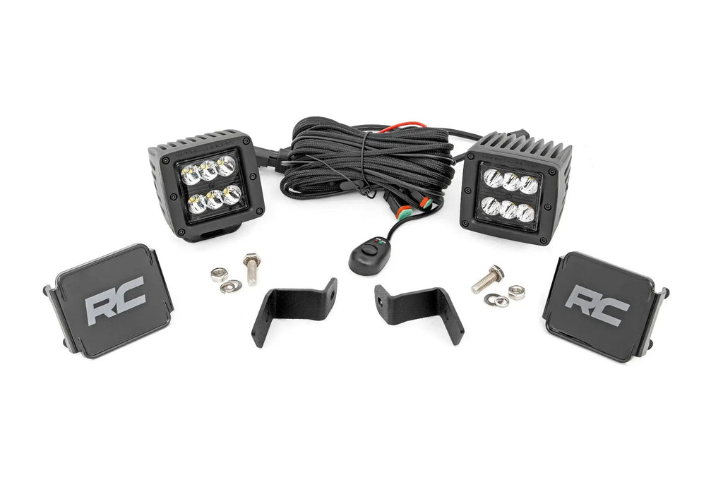 LED Light Kit | Ditch Mount | 2" Black Pair | Spot | Ford F-150 (15-26)/F-150 Lightning (22-26) by Rough Country