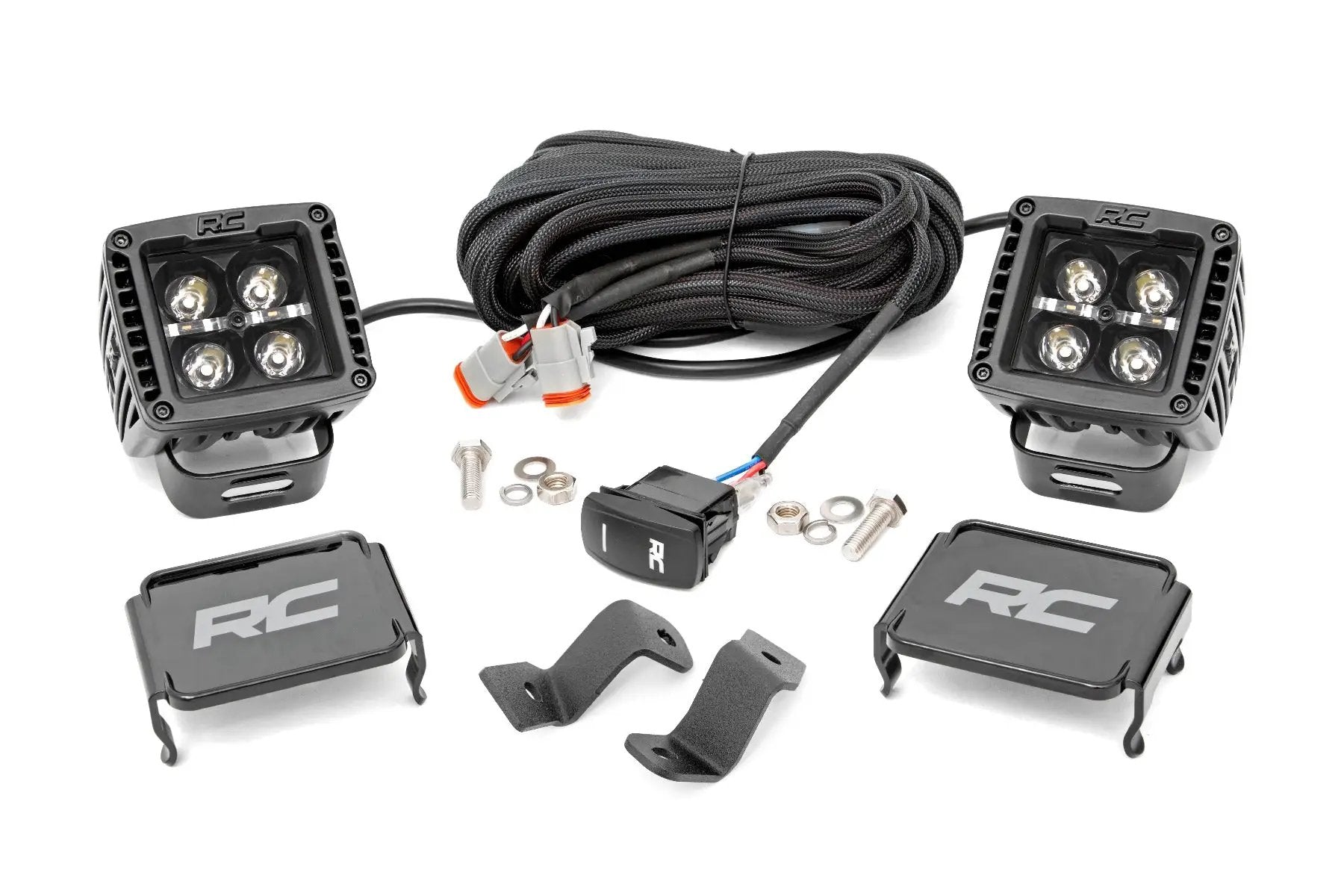 LED Light Pair | Ditch Mount | 2" Black DRL | Ford F-150 (15-26)/F-150 Lightning (22-26) by Rough Country