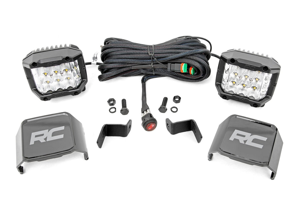 LED Light | Ditch Mount | 2" Chrome Pair | Wide Angle | Ford F-150 (15-24) by Rough Country