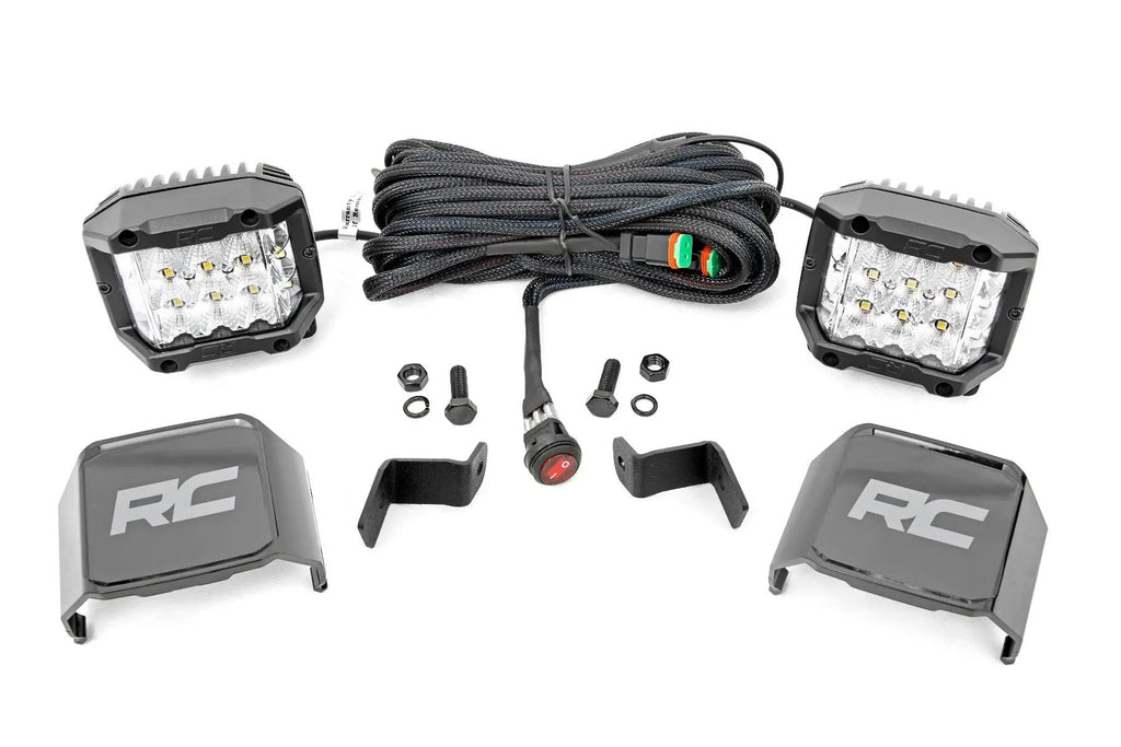 LED Light | Ditch Mount | 2" Chrome Pair | Wide Angle | Ford F-150 (15-24) by Rough Country