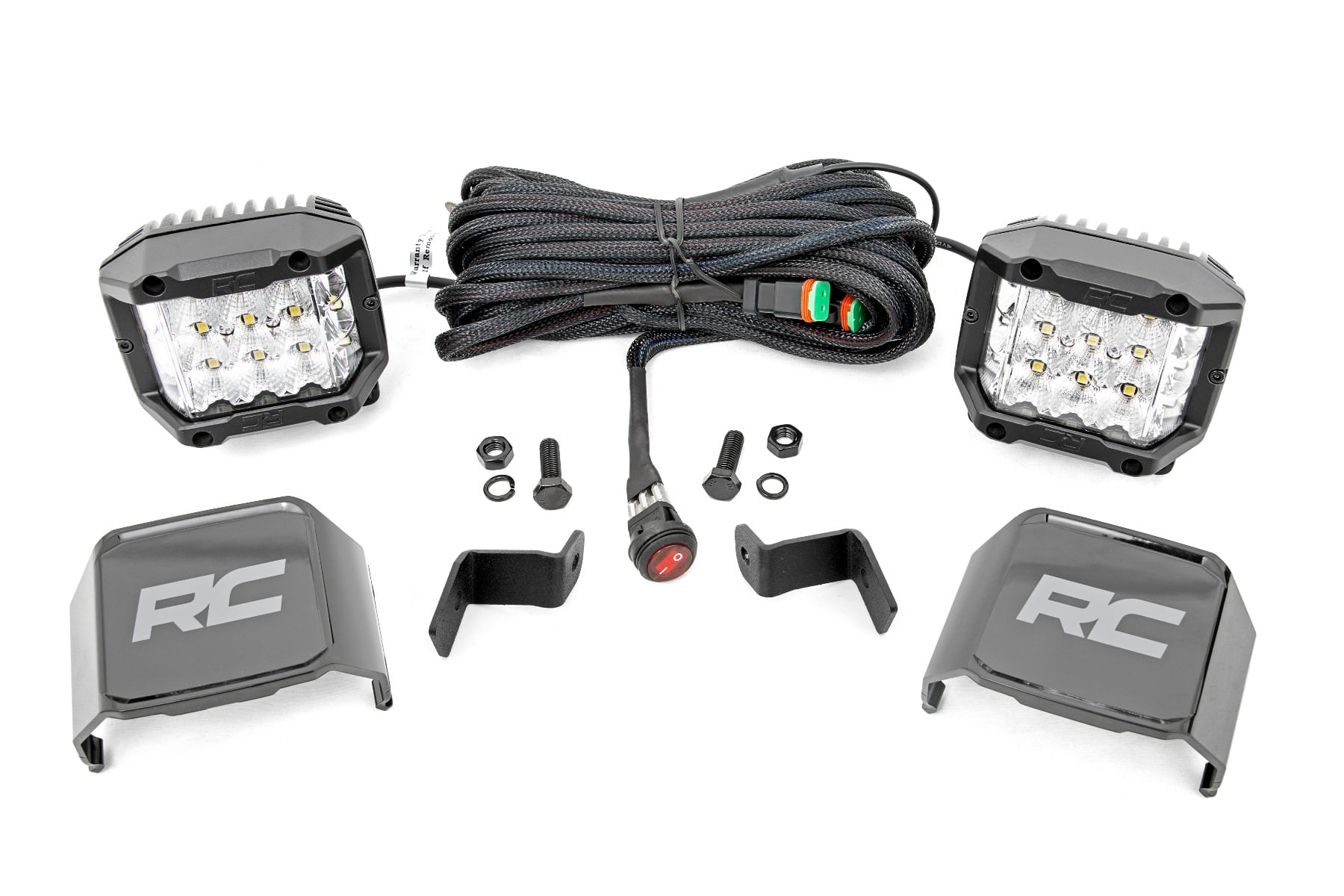LED Light | Ditch Mount | 2" Chrome Pair | Wide Angle | Ford F-150 (15-24) by Rough Country