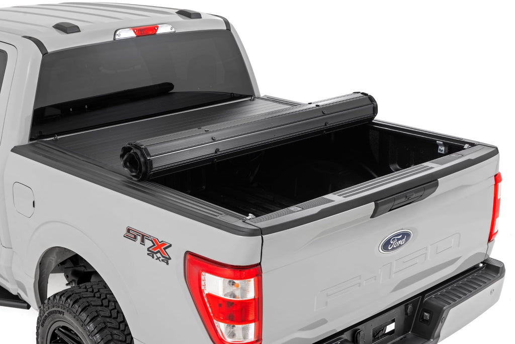 Hard Roll Up Bed Cover | 5'7" Bed | Ford F-150 (15-26)/F-150 Lightning (22-26) by Rough Country