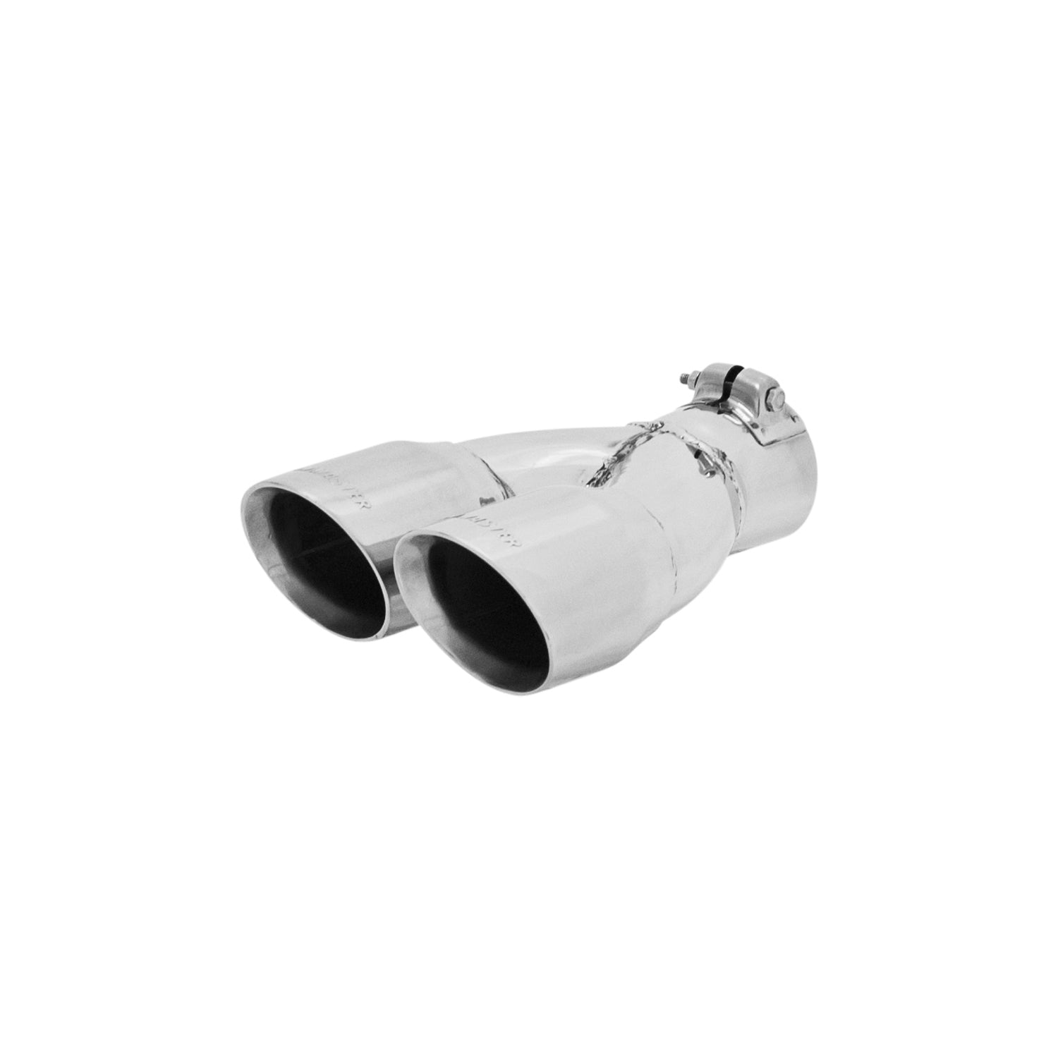 Exhaust Tip - 3.00 in. Dual Angle Cut Polished SS Fits 2.50 in. Tubing -Clamp on by Flowmaster