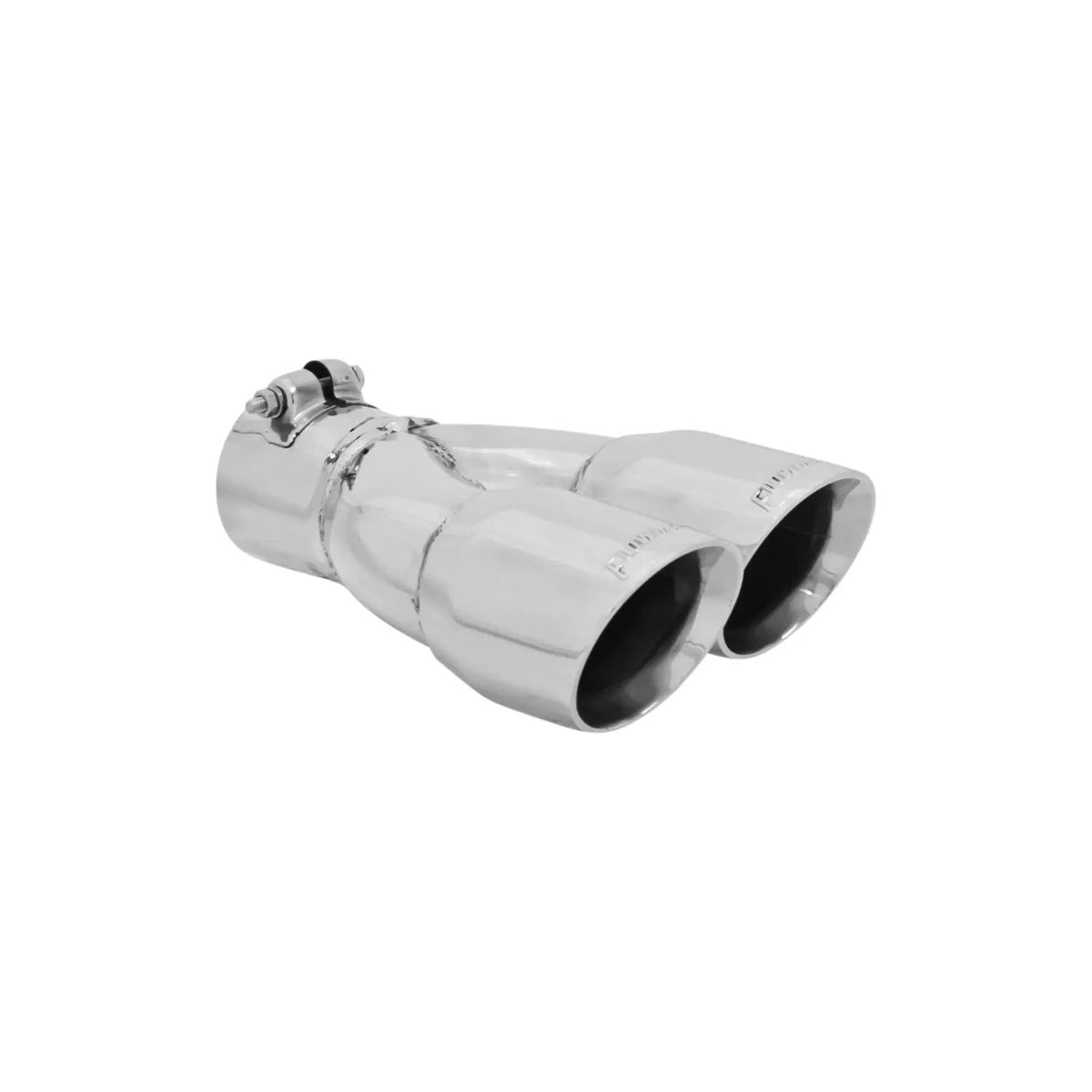Exhaust Tip - 3.00 in Dual Angle Cut Polished SS Fits 2.50 in. - Right -Clamp on by Flowmaster