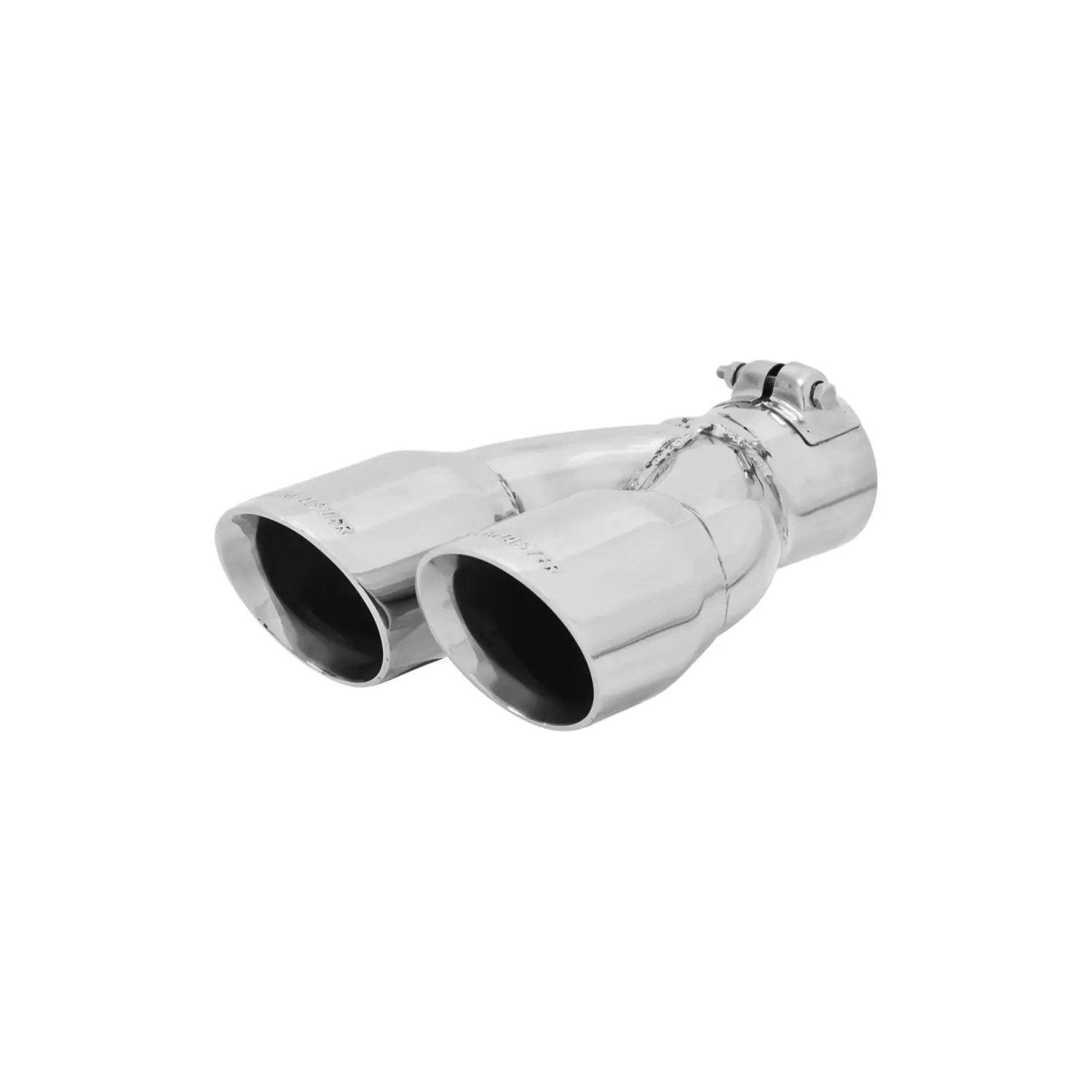 Exhaust Tip - 3.00 in Dual Angle Cut Polished SS Fits 2.50 in. - Right -Clamp on by Flowmaster