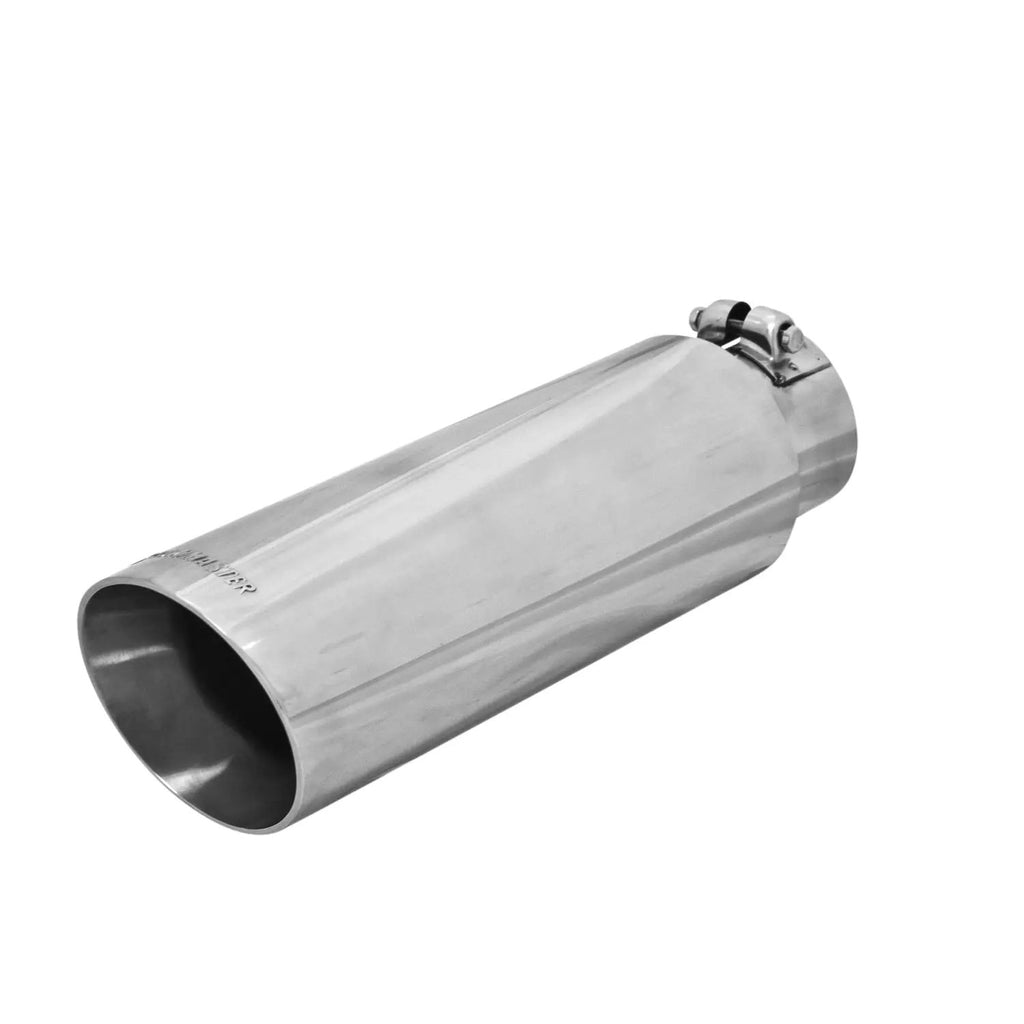 Exhaust Tip - 4.00 in. Angle Cut Polished SS Fits 3.00 in. Tubing - Clamp on by Flowmaster