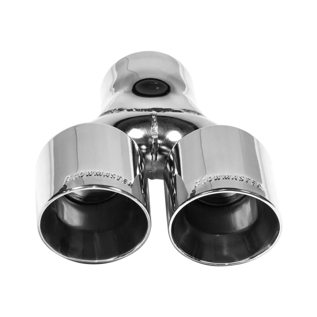 Flowmaster Exhaust Tip - 3 in. Dual Out Angle Cut - Fits 3 in. Tubing - Weld On by Flowmaster